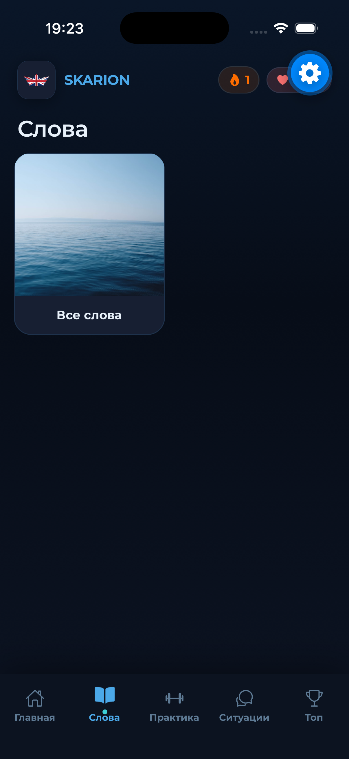 Экран словаря